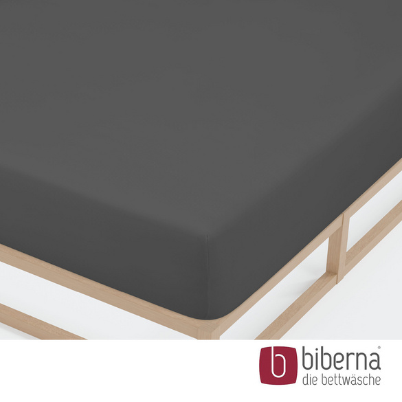 biberna Jersey-Elastic-Spannbetttuch titanium, 1x 90x190 cm - 100x220 cm