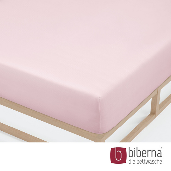 biberna Jersey-Elastic-Spannbetttuch rose, 1x 90x190 cm - 100x220 cm