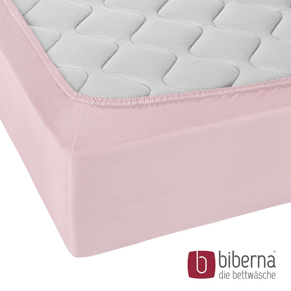 biberna Jersey-Elastic-Spannbetttuch rose, 1x 140x200 cm - 160x220 cm