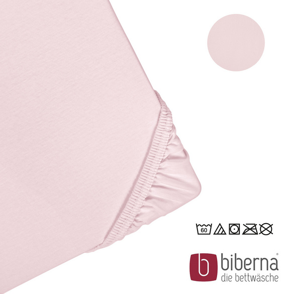 biberna Jersey-Elastic-Spannbetttuch rose, 1x 140x200 cm - 160x220 cm