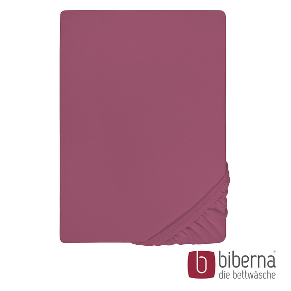 biberna Jersey-Elastic-Spannbetttuch brombeer, 1x 120x200 cm - 130x220 cm