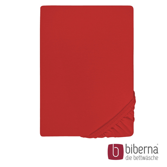 biberna Jersey-Elastic-Spannbetttuch rot, 1x 120x200 cm - 130x220 cm