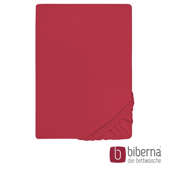 biberna Jersey-Elastic-Spannbetttuch rubin, 1x 140x200 cm - 160x220 cm