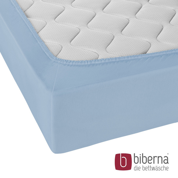 biberna Jersey-Elastic-Spannbetttuch eisblau, 1x 140x200 cm - 160x220 cm