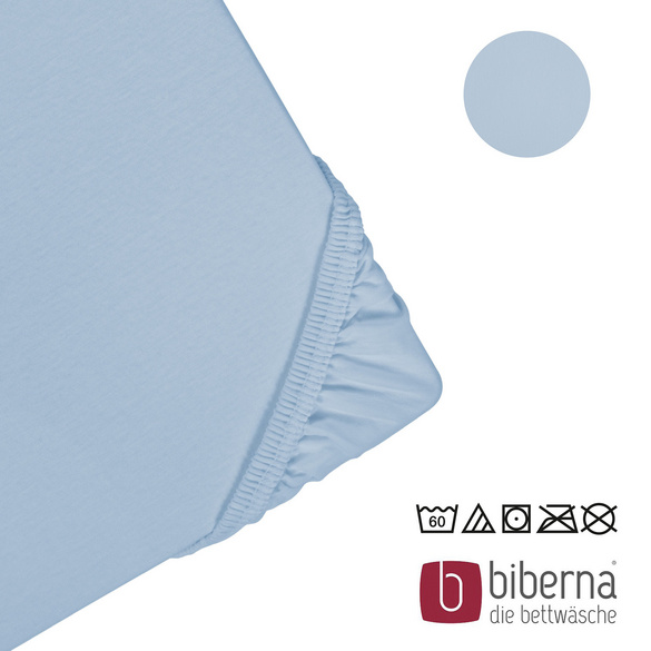 biberna Jersey-Elastic-Spannbetttuch eisblau, 1x 120x200 cm - 130x220 cm