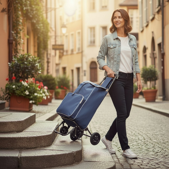Einkaufstrolley mit XL Tasche und Thermovortasche