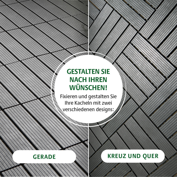 Klick-Gartenfliesen grau 8er-Set Gainsborough
