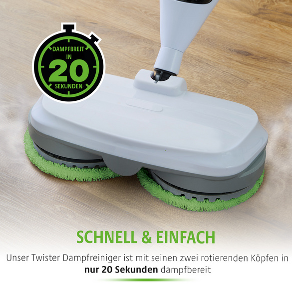 Rotierender Dampfreiniger 2-in-1 mit 10-tlg. Zubehör Bergström