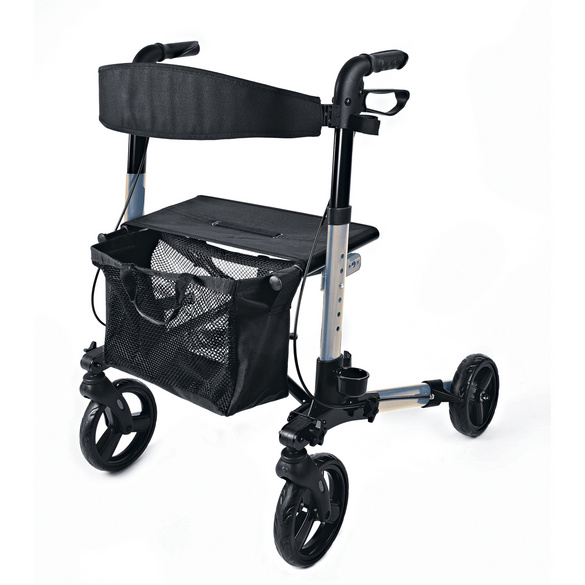 Rollator schwarz silberfarben