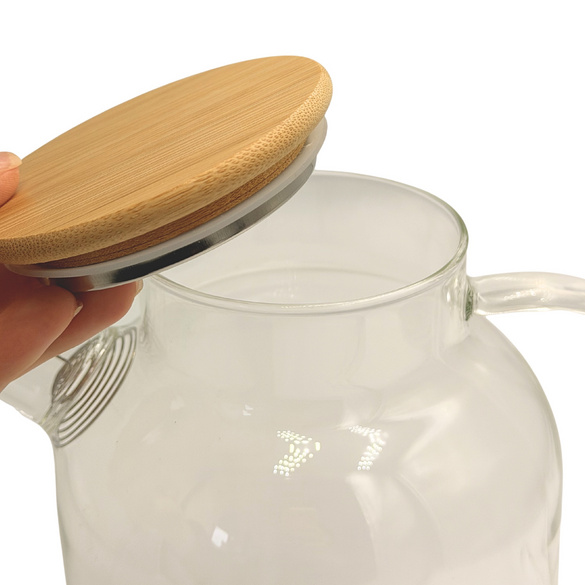 Glaskaraffe 1,8 L mit Holzdeckel Eldo