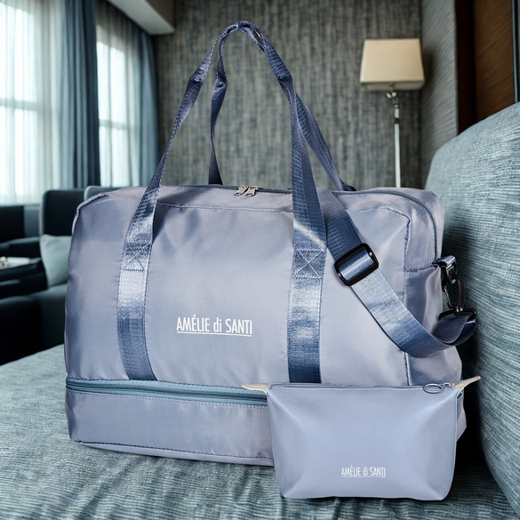 Reisetasche inkl. Kosmetiktasche hellblau Amélie di Santi