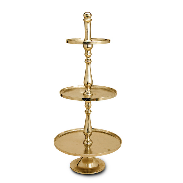 Etagere mit 3 Ebenen golden, 97 cm hoch