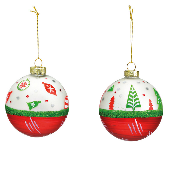 Weihnachtskugel Tannenbaum Ø8cm 12er-Set