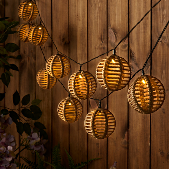 Solar-Lichterkette "Rattan" 10-tlg.