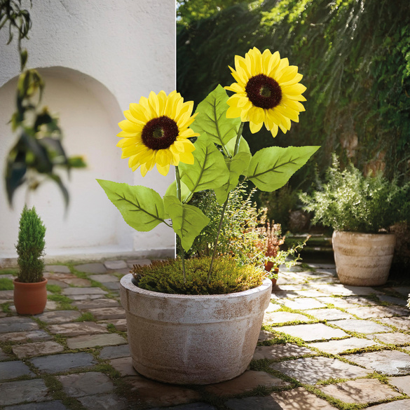 Kunstblumenzweig Sonnenblume 50 cm