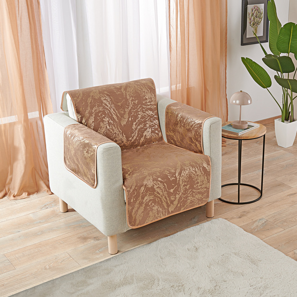 Sesselüberwurf grau-beige 60 x 150 cm Eldo