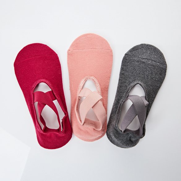 Stopper-Socken beere-grau-apricot 3er-Set