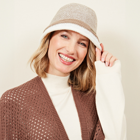 Strickhut beige Amélie di Santi