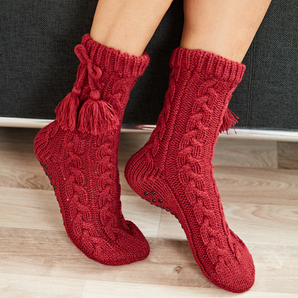 Stopper-Socken bordeaux