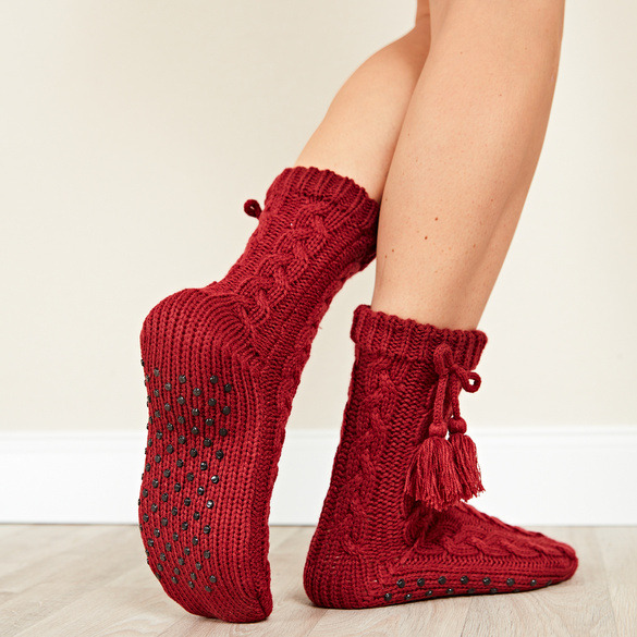 Stopper-Socken bordeaux