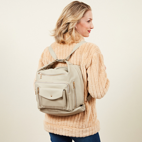 Umhängetasche "Anika" 2-in-1 Rucksack taupe Amélie di Santi