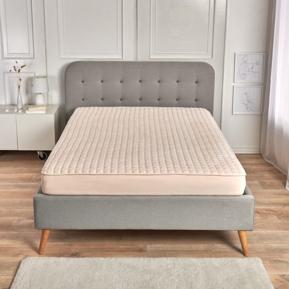 Fleece-Spannbetttuch mit Wabenstruktur creme 90 x 200 cm Eldo