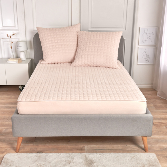 Fleece-Spannbetttuch mit Wabenstruktur creme 90 x 200 cm Eldo
