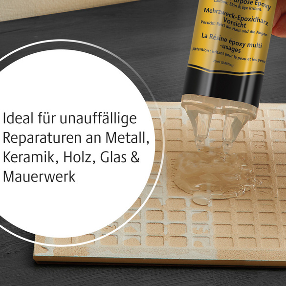 Mehrzweck-Epoxidharz 2-Komponenten-Kleber 2er-Set transparent Victor Tools