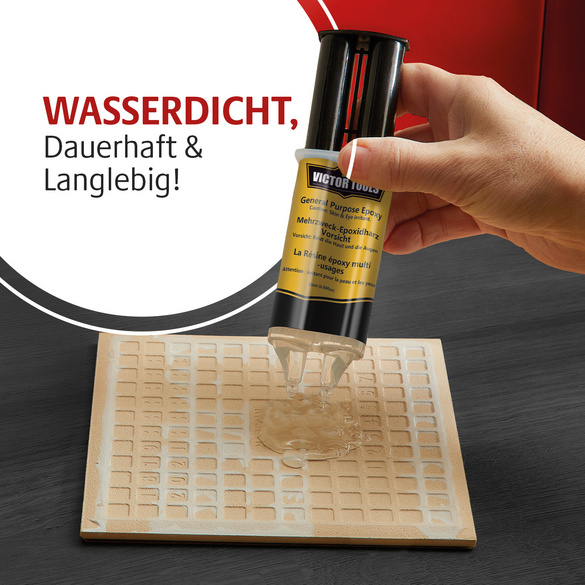 Mehrzweck-Epoxidharz 2-Komponenten-Kleber 2er-Set transparent Victor Tools