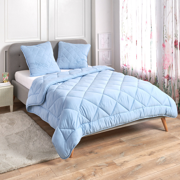 Steppbett hellblau 135 x 200 cm Eldo