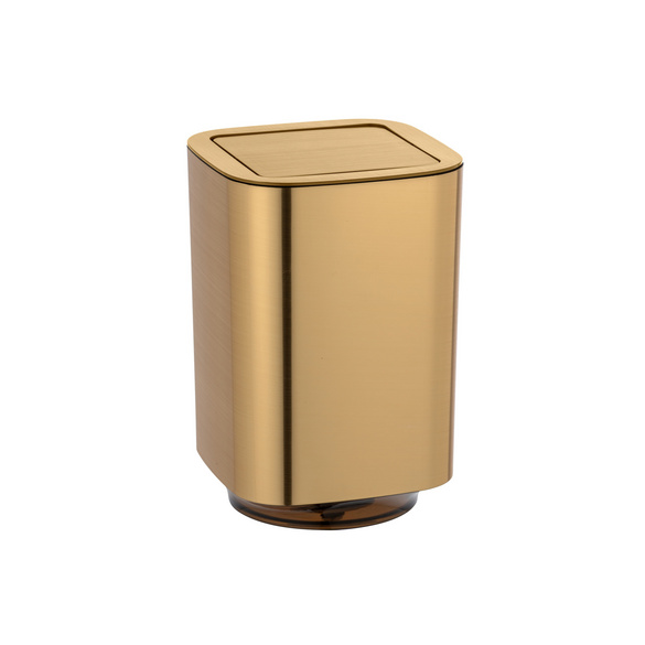 WENKO Schwingdeckeleimer Mod. Auron Gold, Kosmetikeimer mit Schwingdeckel, 5,5 l