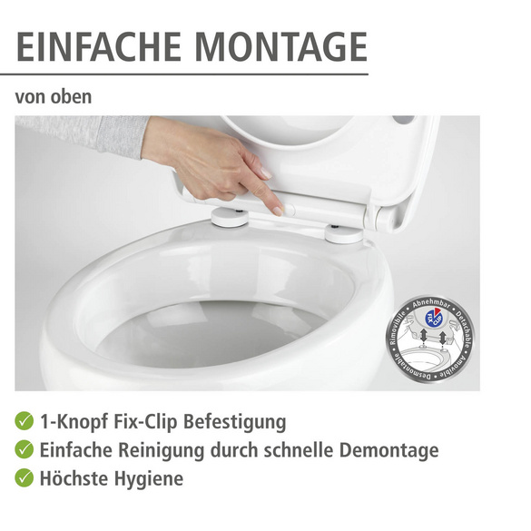 WENKO Toilettensitz Mod. Tavola, WC-Sitz mit Absenkautomatik und Schnellbefestigung