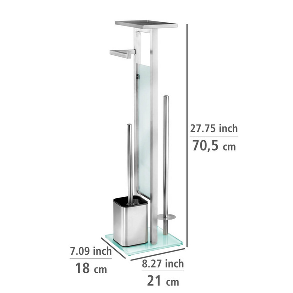 WENKO Stand WC-Garnitur Mod. Debar mit Ablage Edelstahl, rostfrei