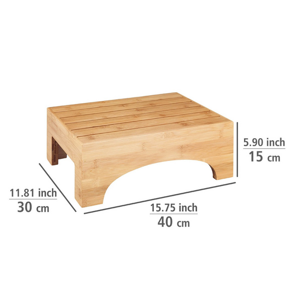 WENKO Badschemel Mod. Bambusa aus Bambus, praktischer Tritt