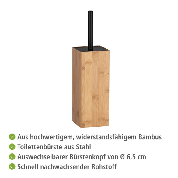 WENKO WC-Garnitur Mod. Padua Bambus, Bambus kombiniert mit Stahl