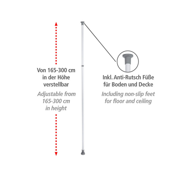 WENKO Hauptstange Mod. Herkules 165-300 cm, verstellbares Ordnungssystem