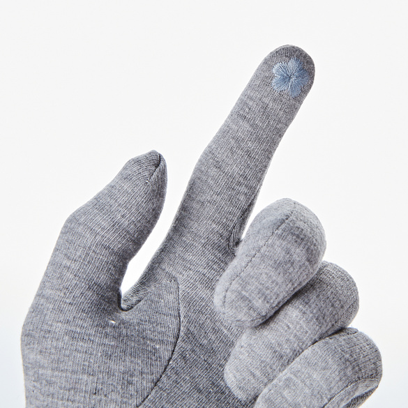 Feinstrick-Handschuh + Armstulpen 2er-Set grau