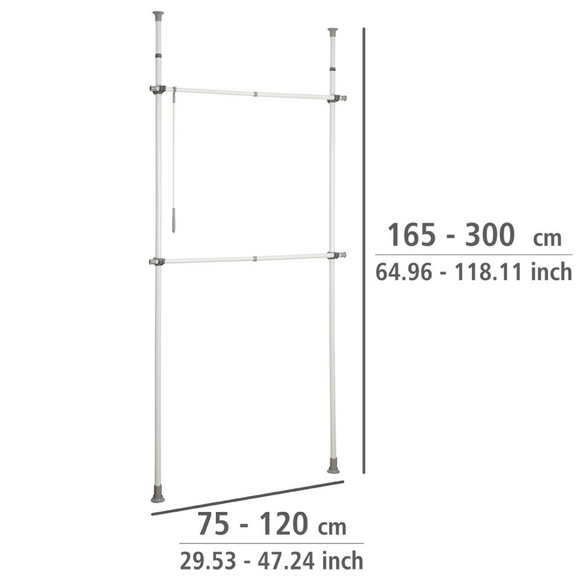 WENKO Teleskop-Garderobensystem Mod. Herkules Basic, verstellbares Ordnungssystem