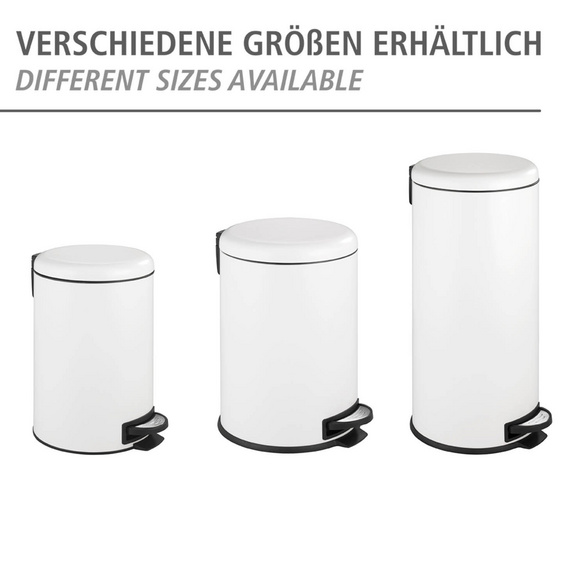 WENKO Treteimer Mod. Leman Easy Close Weiß 20 L, mit herausnehmbarem Einsatz