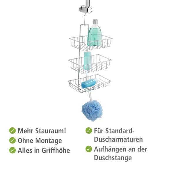 WENKO Exclusiv Duschcaddy Mod. Nivala 3 Ablagen, Chrom