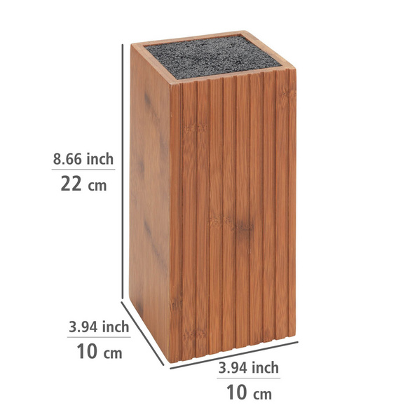 WENKO Messerblock mit Borsteneinsatz Mod. Mera, aus geräuchertem Bambus