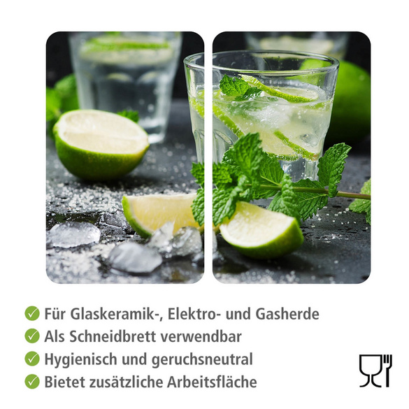 WENKO Herdabdeckplatte Universal Mojito 2er Set, für alle Herdarten