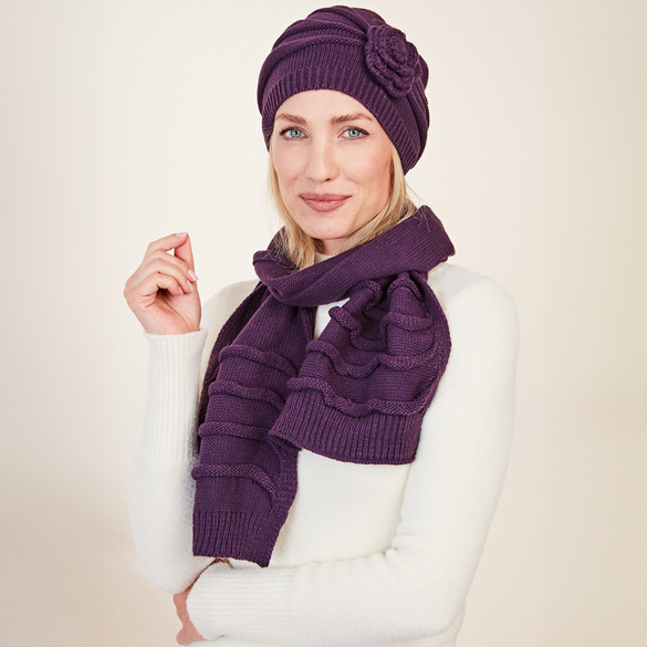 Strickschal “Mariella” aubergine