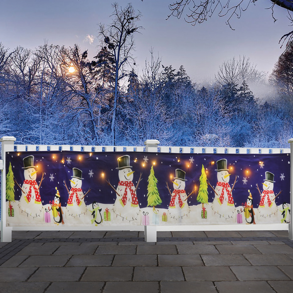 LED-Balkon Sichtschutz Schneemann, Gainsborough