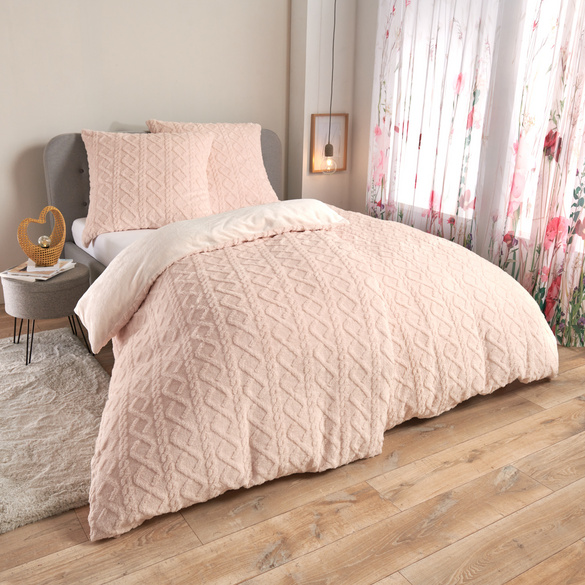 Chenille-Bettwäsche beige 2-tlg.