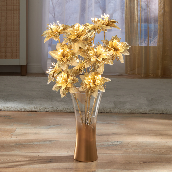LED-Christsternzweige goldfarben 2er-Set
