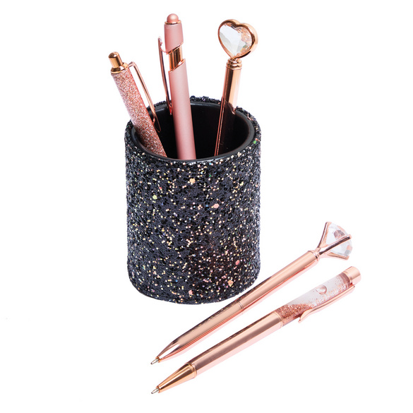 Glitzer-Kugelschreiber mit Stifthalter Bourne & Hollins