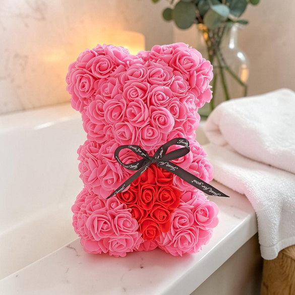 Rosenblüten-Bär in Geschenkbox