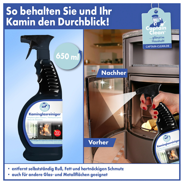 Kaminglasreiniger Captain Clean 650 ml