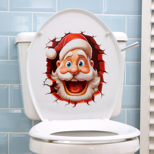 3D-Toiletten-Aufkleber Santa